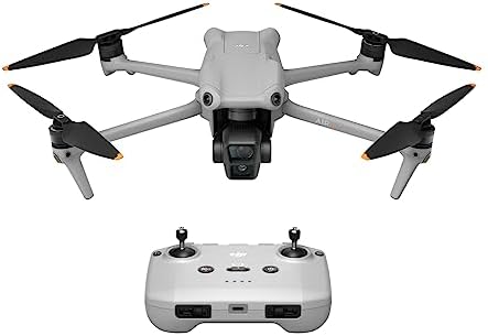 DJI Air 3 (DJI RC-N2), Drone with Medium Tele & Wide-Angle Dual Well-known Cameras, 46-Min Max Flight Time, Omnidirectional Impediment Sensing, 48MP Photos, 4K/60fps HDR, up to 20Km Video Transmission