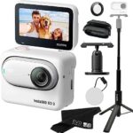 Insta360 GO 3 128GB – Waterproof Exiguous Mighty Wander Digicam with 2.7K 2720 Video & 2936×1088 List, FlowState Stabilization, AI Editing, Wander Pod Touchscreen|Bundle Consists of 2 in 1 Selfie Stick