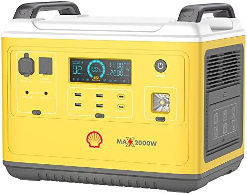 Shell 2000W Transportable Energy Residing, 1997Wh LiFePO4 Battery, Solar Energy Generator with 6 AC Stores (Solar Panel Optionally available in the market), 2 USB-C Ports 100W Max, UPS Energy Present, LED Gentle for Dwelling Emergency