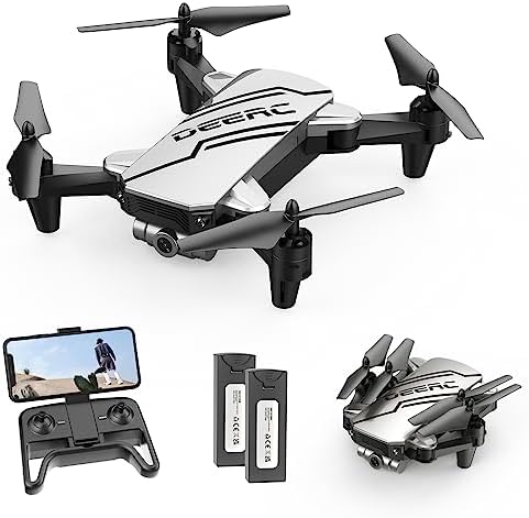 DEERC D20 Mini Drone for Youth with 720P HD FPV Digital camera Far off Management Toys Gifts for Boys Ladies with Altitude Withhold, Headless Mode, One Key Delivery up Walk Adjustment, 3D Flips 2 Batteries, Silver