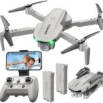 SIMREX X800 Drone with Camera for Adults Children, 1080P FPV Foldable Quadcopter with 90° Adjustable Lens, RGB Lights, 360° Flips, One Key Safe Off/Landing, Altitude Protect, 2 Batteries (Gray)