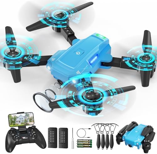 ATTOP Drone with 1080P Digicam, FPV Foldable Digicam Drone for Younger of us, One Key Launch, Remark Regulate, Gestures Selfie, RC Quadcopter w/Altitude Take, 3D Flips, 2 Batteries, Toy Reward for Younger of us Beginners