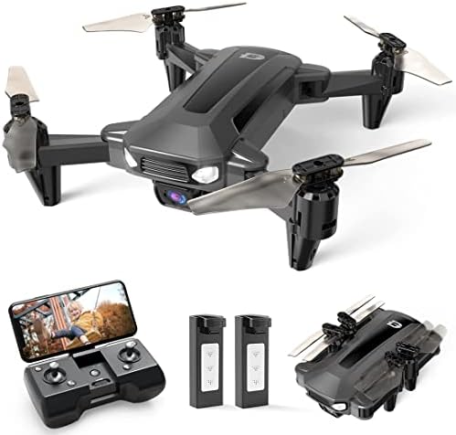 DEERC D40 Drone with Digicam for Children, D40 FPV HD 1080P Mini Airplane for Adults Newbie, Foldable Quad Passion RC Airplane, Toys Gifts, 2 Batteries 20 Mins Flight Time, Easy to Cruise,1 Portion,Shadowy