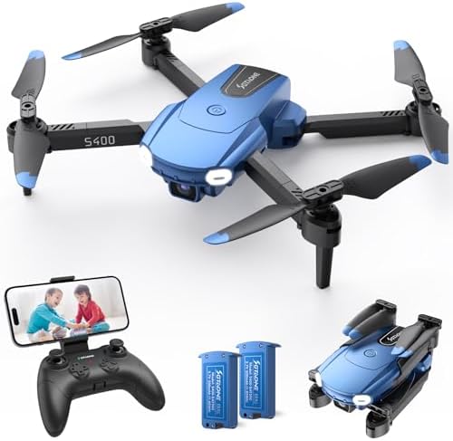 SOTAONE S400 Drone with Camera for Kids Teen Boys, A ways off Exhaust watch over Helicopter Toys, Easy to Cruise for Beginners with One Key Launch, 3 Speeds, 2 Rechargeable Batteries and Fat Guards