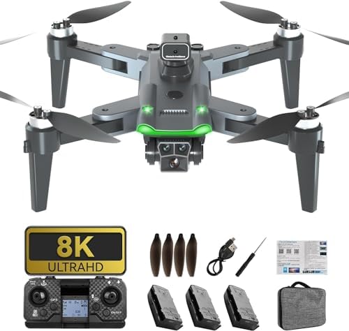 HYTOBP S166 Drone with Camera for Adults 4K, Triple Camera, 360° Obstacle Avoidance, GPS Drone, 90 Mins Flight, 3 Batteries, Brushless Motor, 90° Adjustable Lens, 5GHz Transmission, Auto Return, Practice Me, 4K Drones for Adults and Beginners