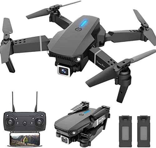 Foldable Quadcopter Drone with Camera – For Kids and Novices, Altitude Put, Gestures, 360° Flips, 2 Batteries