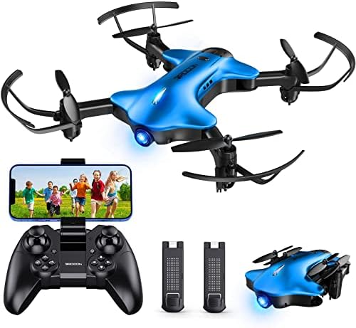 Drone with Camera, DROCON Spacekey 1080P Remote Help watch over Drone for Teenagers Inexperienced persons, FPV Drone App Help watch over, Gravity Help watch over, One-key Return, 2 Batteries, 3 Tempo Modes, Foldable Palms,Blue